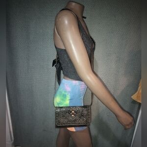 Frye & Co. Deco Studded Crossbody Leather Bag, Studded, Ex. Condition.